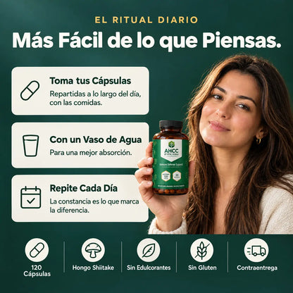AHCC by Vital World — Apoyo Inmune con Hongo Shiitake y Betaglucanos