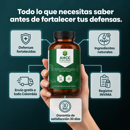 AHCC by Vital World — Apoyo Inmune con Hongo Shiitake y Betaglucanos X2