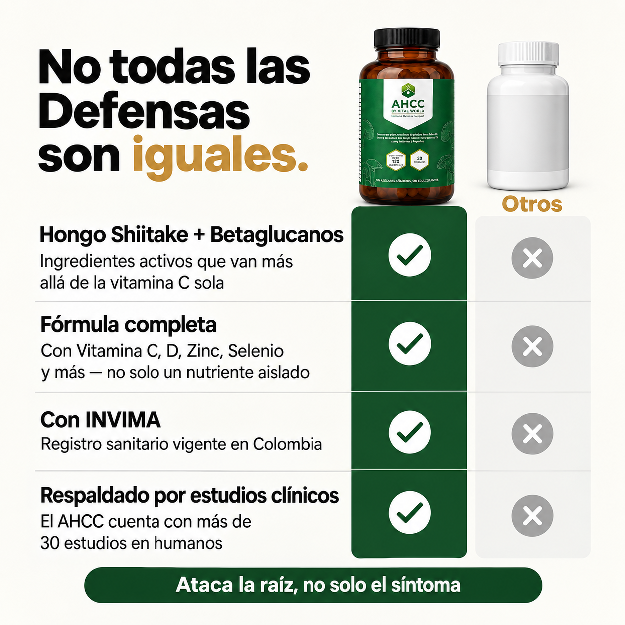 AHCC by Vital World — Apoyo Inmune con Hongo Shiitake y Betaglucanos X2