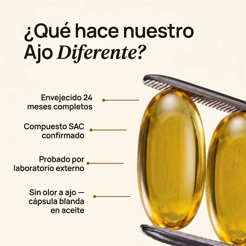 Ajo Envejecido Sin Olor — Soporte Natural para la Presión Arterial