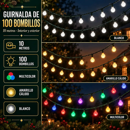 Guirnalda de 100 bombillos LED – 10 metros