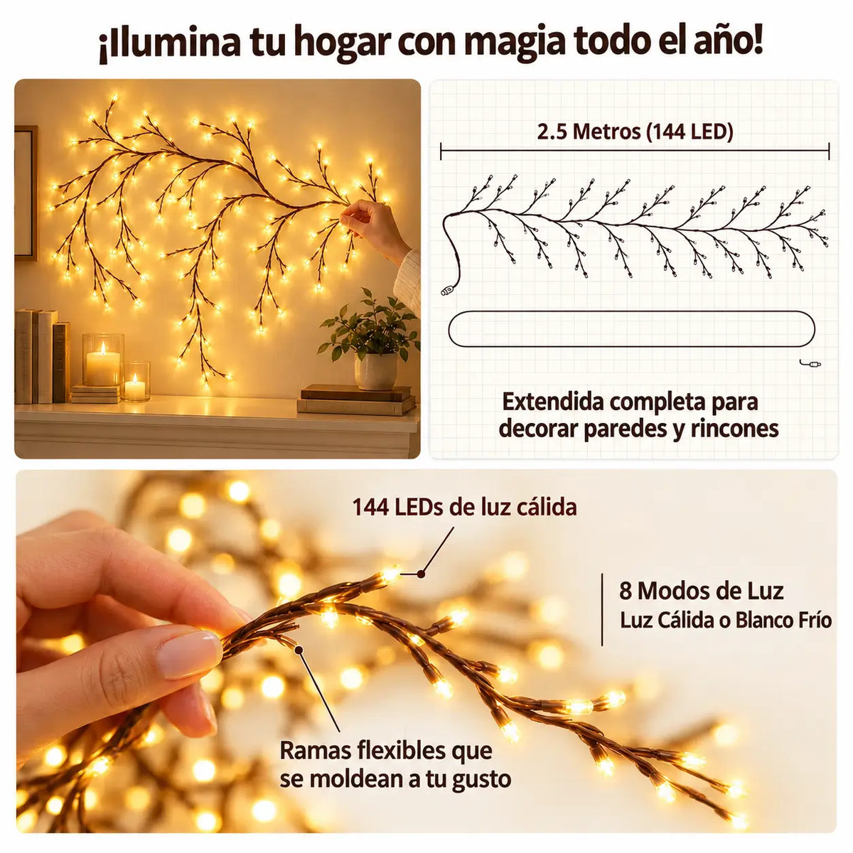 Luces LED Ramas de Sauce: Ilumina tu Hogar con Calidez y Estilo