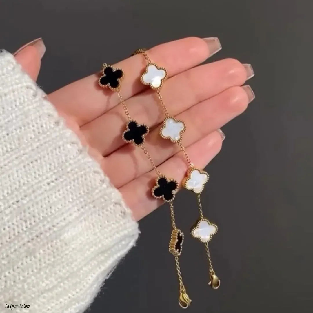 Set Trébol Bañado en Oro 18K – Pulsera y Collar, Buena Suerte y Elegancia - Tiendas La Gran Latina